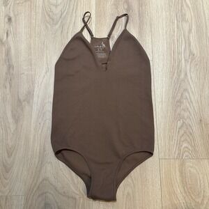 FREE PEOPLE INTIMATELY WOMEN'S TAUPE SLEEVELESS MOVE ALONG BODYSUIT Sz M/L